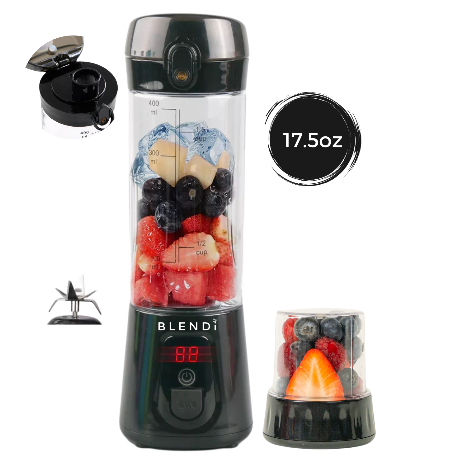 Mixeur portatif Pro+ à glace pilée (17 oz)