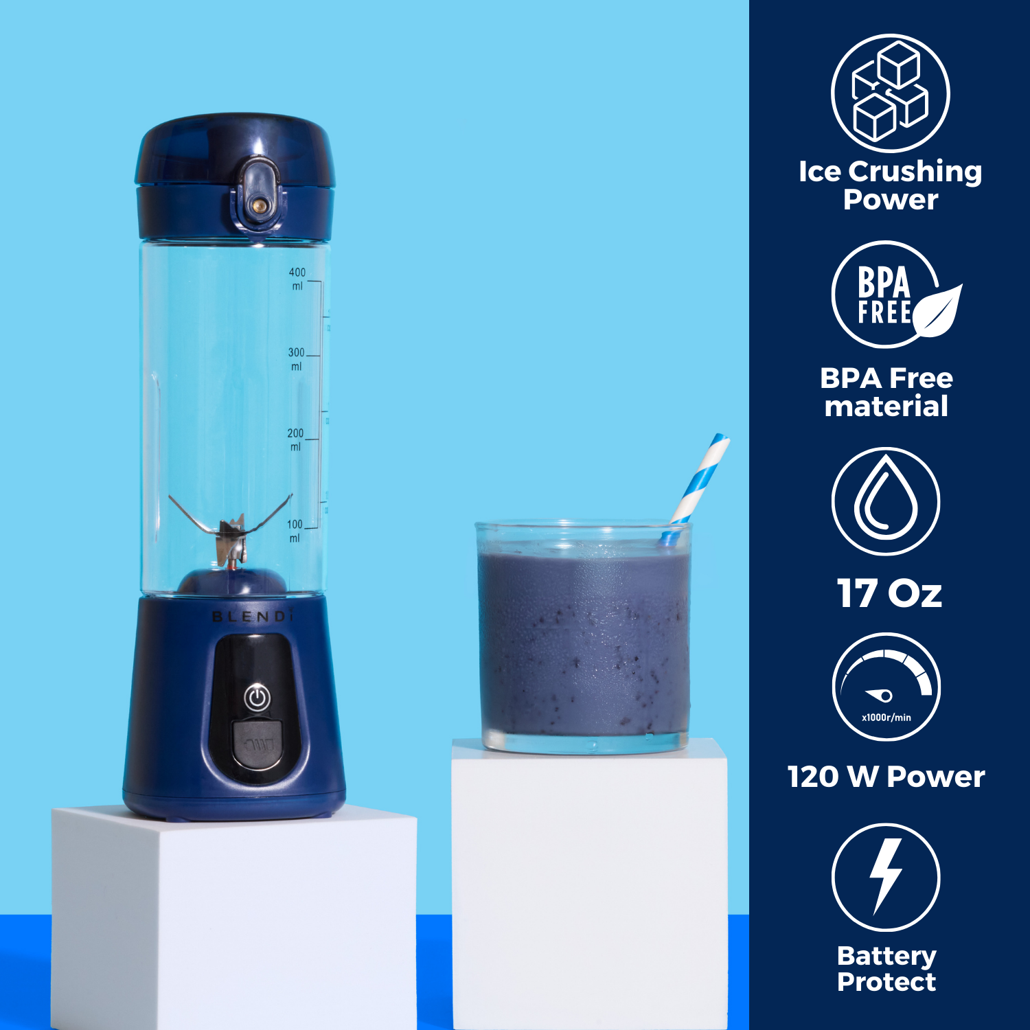 Mixeur portatif Pro+ à glace pilée (17 oz)
