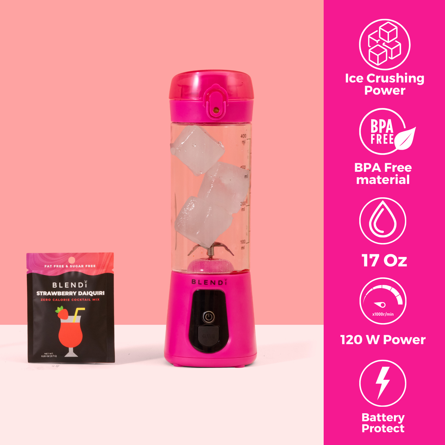 Mixeur portatif Pro+ à glace pilée (17 oz)